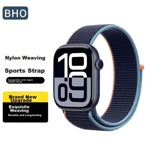 Correa trenzada de nailon BHO para Apple Watch, 38/40/41mm, azul marino