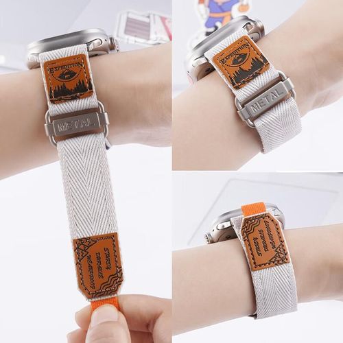 Correa Woven Loop CangHua para Apple Watch Ultra2, blanca