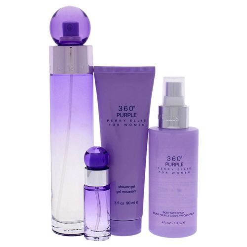 Z4 SET 360° PURPLE 4PZS 100ML EDP SPRAY/ SHOWER GEL 90ML/ BODY MIST 118ML SPRAY/ 7.5ML EDP SPRAY