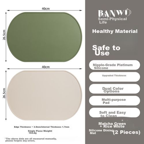 Banwu Shenghuo Alfombrilla de Silicona Aislante Térmica Verde Matcha
