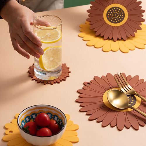 Onlycook Alfombrillas Resistentes al Calor Amarillo y Marrón