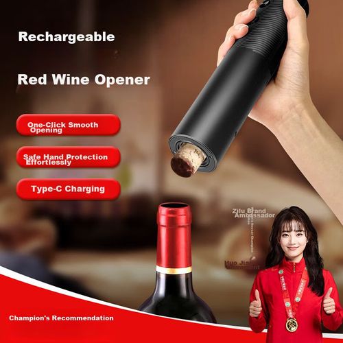 Zilu Abridor Eléctrico de Vino Automático Negro