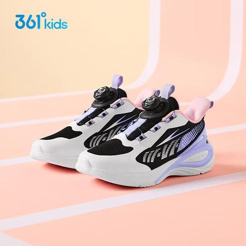Tenis Sport de Niña 361° color Blanco con Negro y Lila