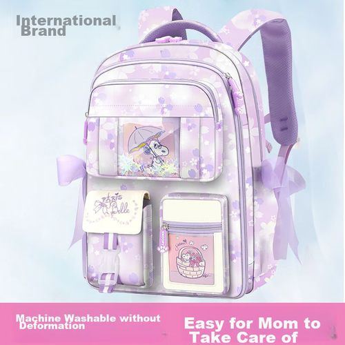 Mochila escolar SNOOPY pequeña de poliéster Púrpura para niña