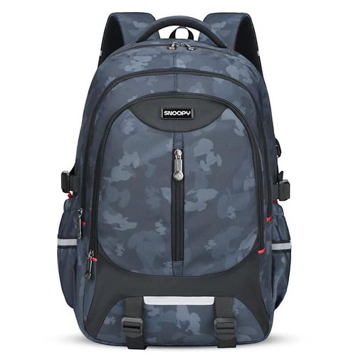 Mochila escolar SNOOPY camuflaje azul impermeable para hombre