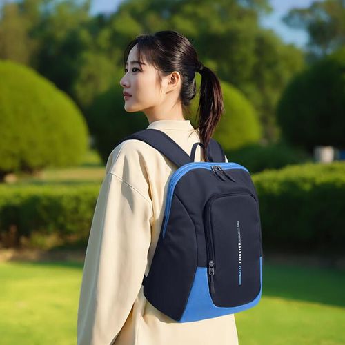 Mochila ligera GOLF GBS32826 de material textil Azul Profundo/Rosa Hielo/Gravilla para niño y niña