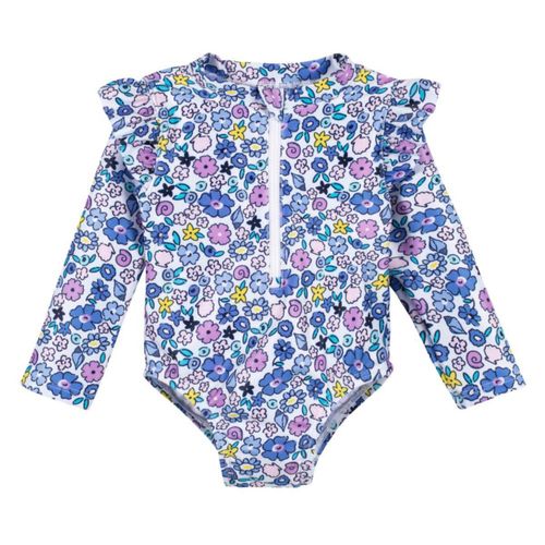 Traje de baño niña Gerber 1 pieza fresa UPF 50+ bebé