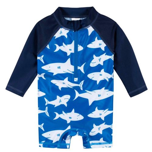 Traje de baño niño Gerber 1 pieza azul UPF 50+ bebé