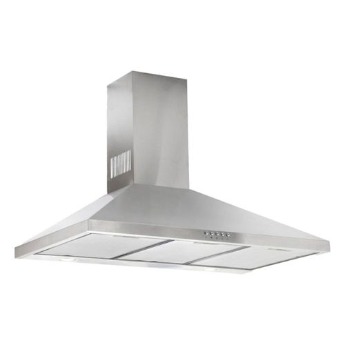 Campana para cocina de pared piramidal 90cm 3 Velocidades, Doble Filtro malla metálica y Filtro de carbón activado, Extrae y Purifica Avera CEP90