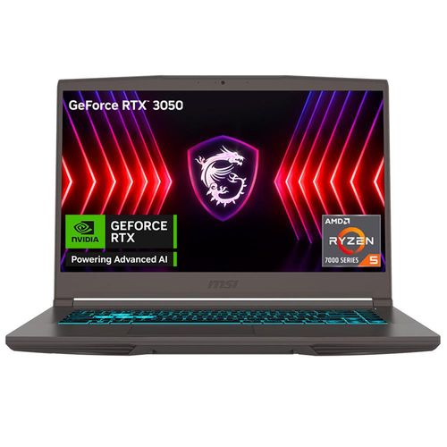 Laptop Gaming MSI Thin 15.6" AMD Ryzen 5 7535HS NVIDIA GeForce RTX3050 16GB RAM/512GB SSD