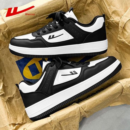 Tenis Warrior Clásicos Cuero Blanco y Negro para Hombre