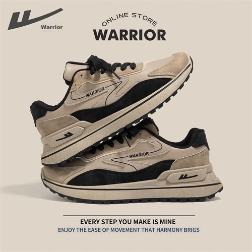 Tenis Warrior Retro Casual Aumento de Altura Cuero Natural Beige para Hombre