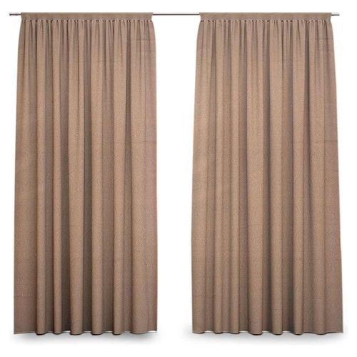 Set de Cortinas Blackout con Argolla en Color Mocca con Detalles Medallón