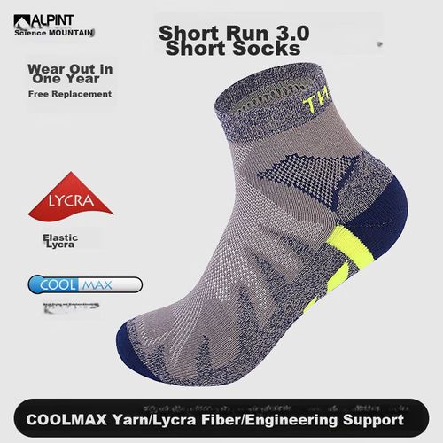 Calcetines para correr tubo corto de hombre color verde