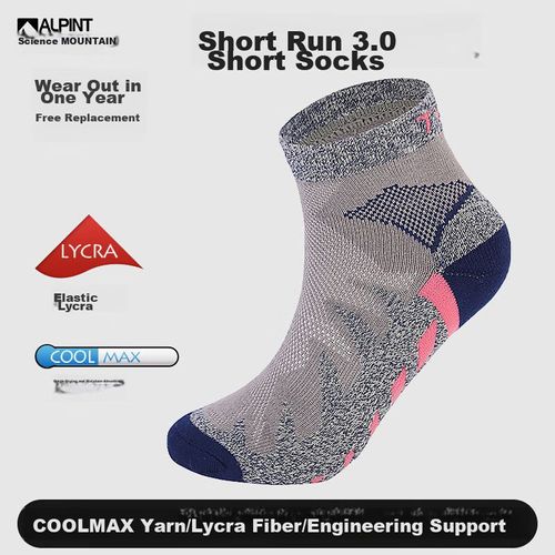 Calcetines para correr tubo corto de hombre color rosa