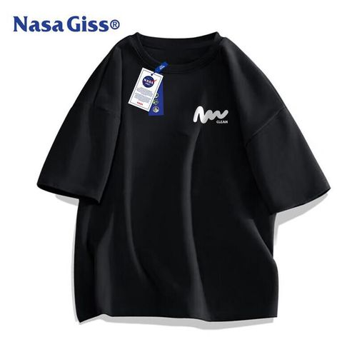 Camiseta NASA GISS Estampada Negra Para Hombre