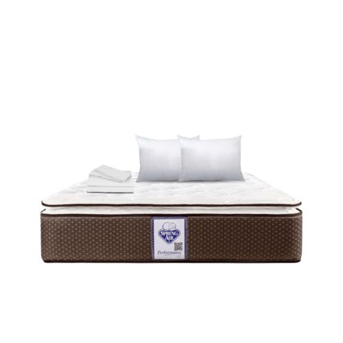 Colchón Spring Air Super Value Matrimonial + 2 Almohadas + Sabanas Ensueño