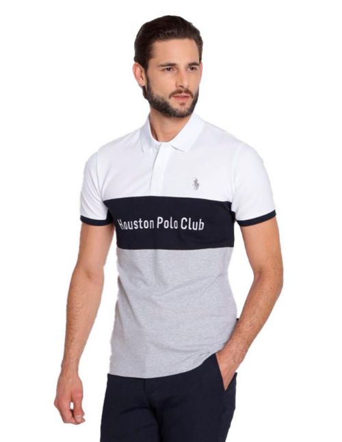 Playera Polo gris de la marca Hpc Polo