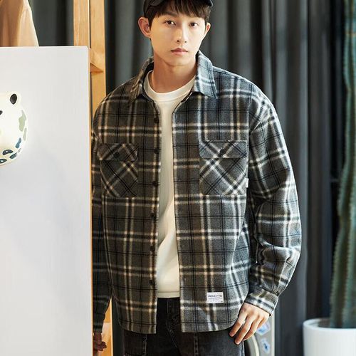 Chamarra de Lana Casual Gris Grafito Para Hombre