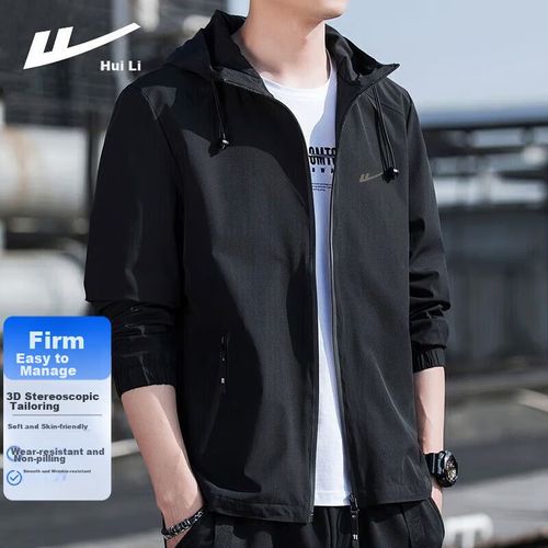 Chamarra Deportiva Con Capucha De Poliester Para Hombre