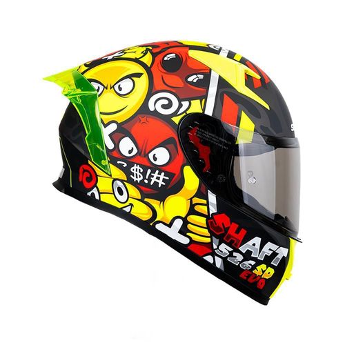 Casco Integral SH526 SP Evo Mojis Negro con Rojo Extra Grande