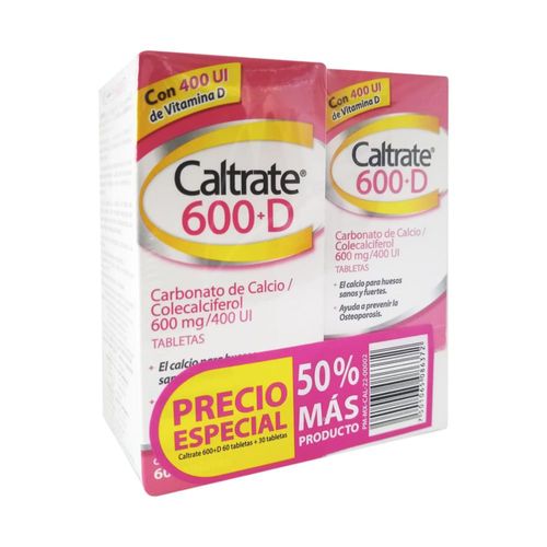 CALTRATE 600+D 90 TABLETAS