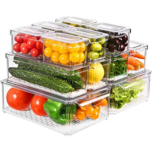 12 Contenedores para almacenar alimentos con tapa, libres de BPA