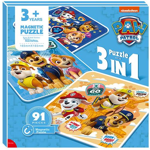 Rompecabezas PAW PATROL Magnético de cartón 25+30+36 pz infantil