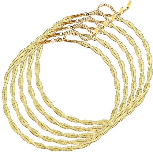 Collar trenzado de oro GoldWaves MXWAS-005 Accesorios de oro