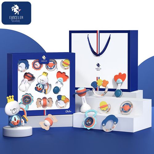 Sonajero mordedor EVOCELER de plástico multicolor para bebés