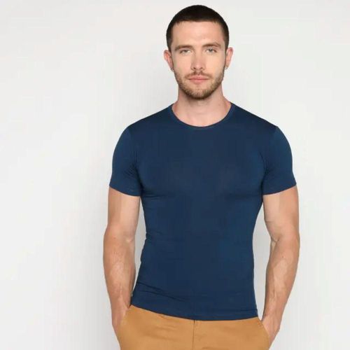 Playera de licra color azul petroleo