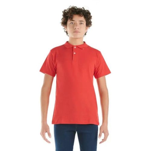 Playera Polo Optima Juvenil Tallas 10/12 a 14/16 años - 100% Algodón - Rojo