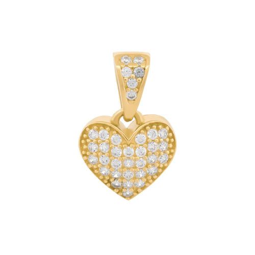 Dije Corazón Zirconias 0.9 cm Oro Sólido 10k