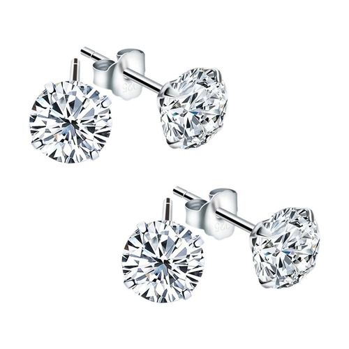 Aretes de Broquel DiamLux3 MXMLX-002 Pendientes Aros de Zirconia