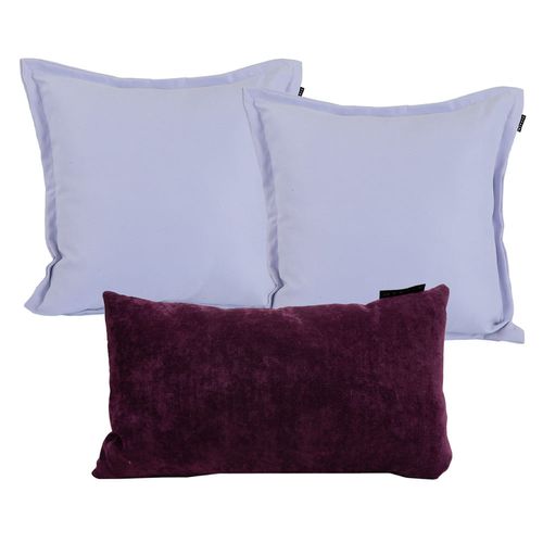 Set de 3 Cojines Decorativo Dicasa 2Kappa Lila + 1Delta Morado CZD