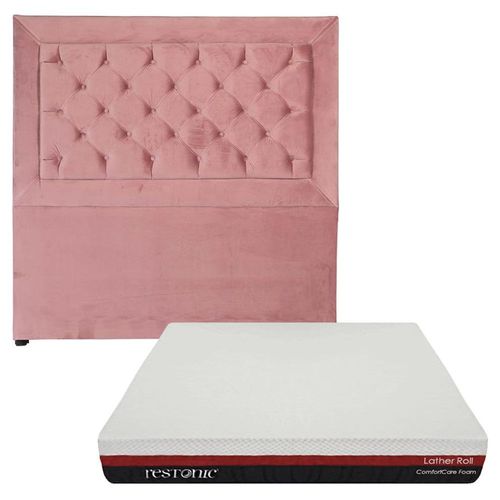 Cabecera Matrimonial Dicasa Mary Palo de Rosa + Colchón Roll CZD