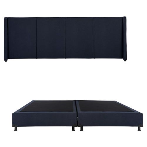 Cabecera King Size Dicasa Milan Azul Marino + Box Dicasa Orly CZD