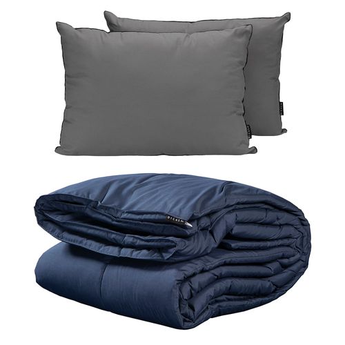 Edredón King Size Dicasa Homy Azul Marino + Almohadas 2Pack CZD