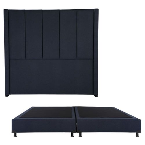 Cabecera King Size Dicasa Nizza Azul Marino + Box Dicasa Orly CZD