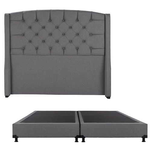 Cabecera King Size Dicasa Sitka Gris Orleans + Box Dicasa Orly CZD