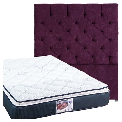 Cabecera Individual Dicasa Capri Morado + Colchón Mónaco CZD