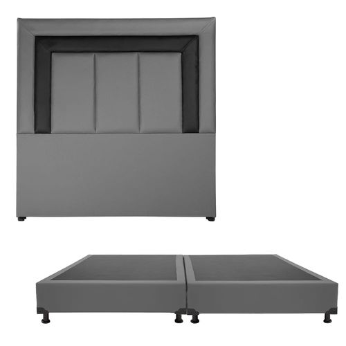 Cabecera King Size Dicasa Vento Gris + Box Dicasa Vita CZD
