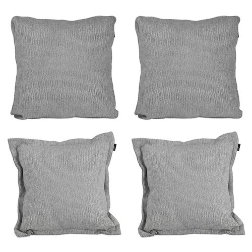 Set de 4 Cojines Decorativos Rivo 2 Kappa + 2 Zita Rivoli Plata CZD