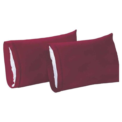 Par Fundas Almohada Microfibra Estandar Vino Concord