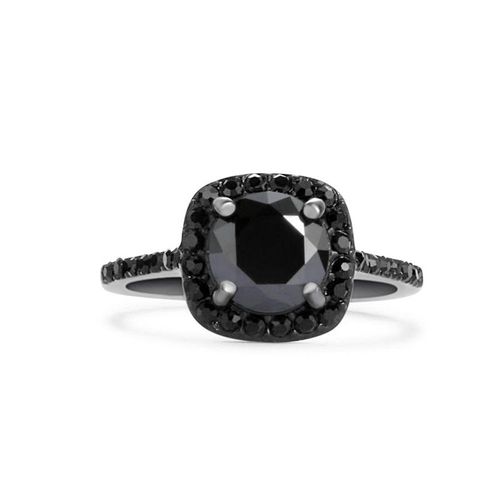 Anillo Black Swan II de acero inoxidable con zirconias negras talla 8.