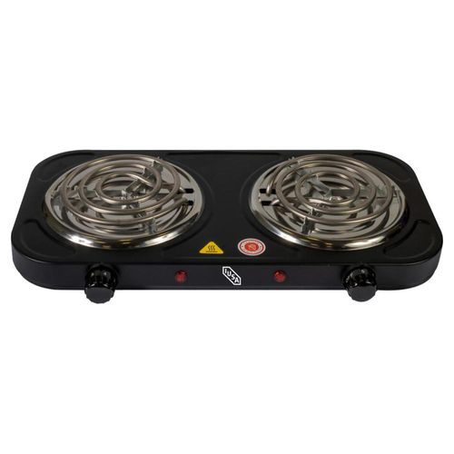 Parrilla Eléctrica, 2 Quemadores Espiral, 2000 W Color Negro