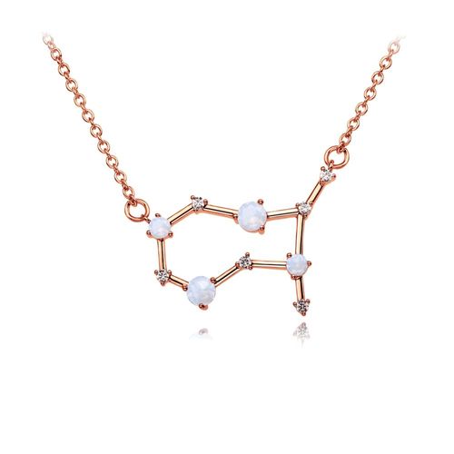 Collar Hera constelación Geminis rosegold hecho de chapa oro rosa 18K.