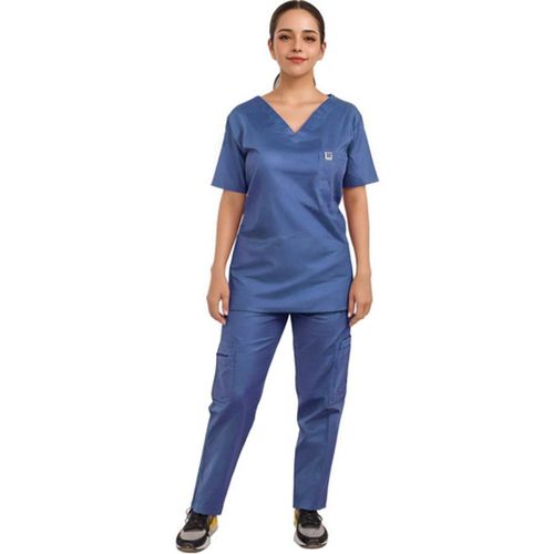 Uniforme Medico Pijama Quirurjica Mujer Recto Conjunto Azul Acero XXL