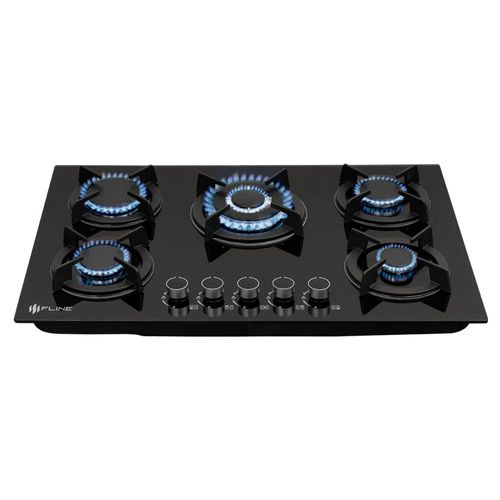 Parrilla de Gas Empotrable 5 Quemadores Vidrio templado  Oslo 5 FLINE
