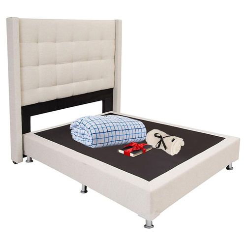 Cabecera Queen SIze Dicasa Titan Beige C + Box Dolum + Edredón RGH